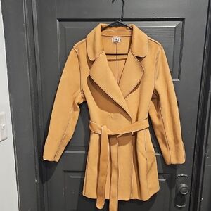 Women's Tan Belted Coat